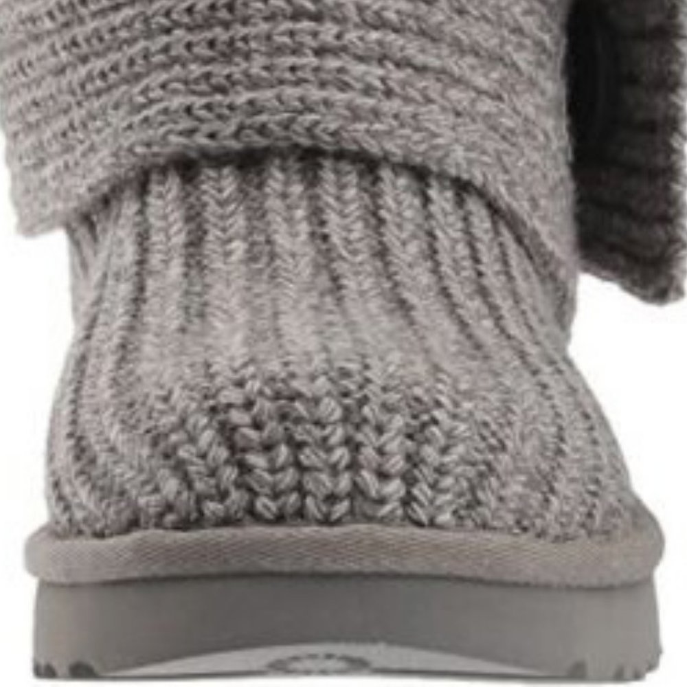 💥HOT ITEM💥UGG Cardy Sheepskin Wool Treadlite Slouch Button Boot in Grey - Picture 10 of 16